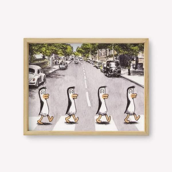 Lámina para enmarcar - Pingüinos Beatles